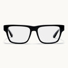 A pair of Loci's trackable square-framed eyeglasses with a classic tortoiseshell pattern in brown and black, featuring clear lenses.